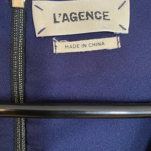 L’Agence Satin Crop Top Plunge Neckline Royal Blue Back Zipper Size 8 - Picture 2 of 7